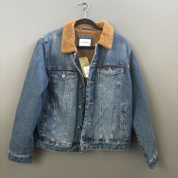 Goodfellow & Co Denim Jacket with Brown Sherpa Lining - Picture 3 of 7